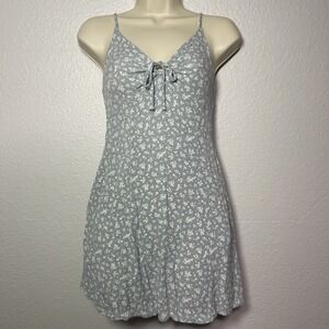 Camellia Womens Babydoll Dress Size S Sage Green Floral Beachy‎ Pockets Y2K